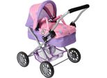 Puppenwagen CHIC2000 "Smarty, Mini-Kuschelwagen", Lila (Herzchen Lila), Puppenwagen, Kinderb:56Cm H:56Cm T:56Cm, Kunststoff, Metall, Stoff, Mit Herausnehmbarer Tragetasche, B:56Cm H:56Cm T:56Cm