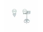 Paar Ohrstecker Adelia´S "Perlen Ohrstecker Ohrringe 925 Silber Mit Zirkonia", Silber, Ohrringe, Damen, Damen, Silber 925 (Sterlingsilber), Silberohrringe Perle