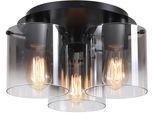 Searchlight Deckenleuchte "Sweden 3LT Flush", Schwarz, 3, Ø 39Cm H: 21Cm, 1 Stk., Leuchten, Deckenleuchte
