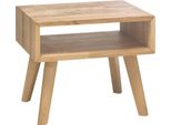 Nachttisch Hasena "Jaca", Braun (Eiche Bianco, GeöLt), B:50Cm H:42Cm T:41Cm, Eiche Massiv, Tische, Nachttisch