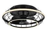 Globo Lighting Deckenleuchte "Linay", Schwarz (Schwarz Matt), Ø 50Cm H: 18Cm, 1 Stk., Leuchten, Deckenventilator, Deckenlampe, Moderner Ventilator, Deckenleuchte