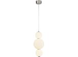 Searchlight Pendelleuchte "Snowball 3Lt Leuchte - Chrommetall & Opalglas", Energieeffizienz: E (A-G), Weiß (Chromfarben, Weiß), H: 44,5Cm, 1 Stk., Leuchten, Pendelleuchte