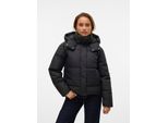 Steppjacke Vero Moda "Vmgretakylie Short Coated Jacket Noos", Damen, Gr. Xl, Schwarz, Web, Obermaterial: 100% Polyamid, Unifarben, Jacken Steppjacke, Lederimitat