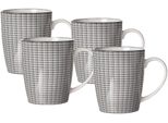 Becher Ritzenhoff & Breker "Takeo Stripes", Schwarz, B:11Cm H:10Cm Ø:8Cm, Porzellan, TrinkgefäßE, Becher, Kaffeebecher, Je 350 Ml
