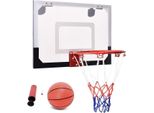 Famanu Mini-Basketballboard für Tür- und Wandmontage - Basketballring 46 x 30,5 cm mit Ball und Pumpe