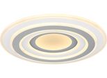 Globo Lighting Deckenleuchte "Sabatino", Weiß, 1, Ø 50Cm H: 7Cm, 1 Stk., Leuchten, Deckenleuchte Weiß/Anthrazit, Opalglas, Dimmbar, LED 46W, Deckenleuchte