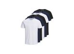 T-Shirt Jack & Jones "T-Shirt Jjeorganic Basic Tee O-NECK 3PK 6Er Pack", Jungen, Gr. M, Bunt (Weiß, Marineblau, Schwarz), Obermaterial: 100% Baumwolle Co(Bio)., Shirts T-Shirt