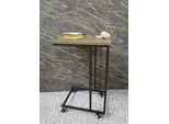 Beistelltisch Haku "Rollwagen, Trolley", Schwarz (Eiche, Schwarz, Schwarz, Schwarz), B:30Cm H:67Cm T:40Cm, Tische, Beistelltisch, Rechteckig - Aus Metall Schwarz B/T/H 30/40/67 Cm