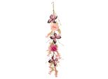 Kunstblume I.Ge.A. "Blumengirlande Mit Rosen Und Schmetterlinge 80Cm HäNgend Girlande", Rosa, B:12Cm H:80Cm T:8Cm, Obermaterial: 90% Polyester, 10% Sonstige Fasern, Kunstpflanzen, Blumen KüNstlich Seidenblumen FüR Hochzeit Party Geburtstag Dekor