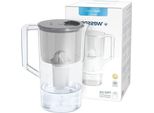 Famanu Wasserfilterkanne 2,5L Grau mit Wasserfilter - Reduziert Kalk, Chlor und Schwermetalle