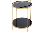 Beistelltisch Haku "Sofatisch, Wohnzimmertisch", Schwarz (Gold, Gold, Gold), B:38Cm H:51Cm T:38Cm, Tische, Beistelltisch, Rund - Aus Metall Gold - Ø/H 38/51 Cm