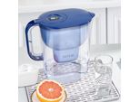 Famanu Wasserfilter Blau - 4 Kartuschen - reduziert Kalk, Chlor, Blei und Kupfer - 38 Liter Wasserfilter