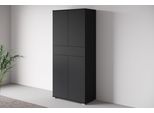 Aktenschrank Otto Home "Kenia, Stauraumschrank 80 Cm Breit Mit Schublade", Graphite Schwarz Matt, B:80Cm H:178,9Cm T:39,5Cm, Fsc-Zertifizierter Holzwerkstoff, Hartfaserplatte, Kunststoff, SchräNke, Griffloses Design Mit Push-To-Open Und Verstellbaren EinlegeböDen