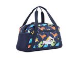 Sporttasche Puma "Phase Aop Extra Small Sports Bag", Kinder, Bunt (Puma Navy, Sporty Dino Aop), Netz, Obermaterial: 100% Polyester, Gemustert, Taschen Sporttasche, Sporttasche, Mit Verstellbaren Schulterriemen