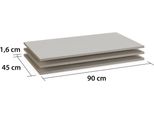 Einlegeboden Rauch "ZubehöR FüR Rauch-SchräNke Garderobe Kleiderschrank Schrank", Leinenoptik Hell, B:90Cm H:1,6Cm T:45Cm, Holzwerkstoff, EinlegeböDen, Einlegeboden, 3Er-Set Breite 45 Cm, Tiefe 45 Cm Made In Germany