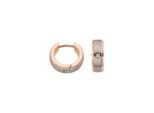 Paar Creolen Firetti "Schmuck Geschenk Titan Ohrschmuck Ohrringe Bicolor", Titanfarben, RoséGoldfarben, Kristallweiß, Kristallweiß, Ohrringe, Damen, 15Mm, Titan, Mit Zirkonia (Synth.)