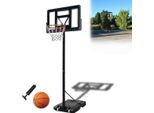 Famanu Basketballkorb verstellbar - Höhe 230-305 cm, tragbare Basketballstandaard mit Ball und Pumpe