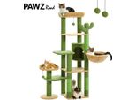 Famanu Katzenbaum - Kratzbaum für große Katzen - Katzenhaus - 150 cm hoch - Grün