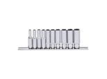 KS Tools 1/4" Chromeplus Sechskant-Stecknuss-Satz, Lang, 10-Teilig 4-13Mm (918.0610)