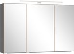Spiegelschrank Welltime "Trient, 3D-Spiegelschrank 100 Cm, GedäMpfte Scharniere", Onyx, Grau, Wildeiche, B:100Cm H:64Cm T:20Cm, Mdf, SchräNke, Spiegelschrank, Onyx-Grey/Wildeiche, GedäMpfte Scharniere