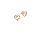 Paar Ohrstecker Firetti "Schmuck Geschenk Gold 333 Ohrschmuck Herzen", Gelbgoldfarben, Kristallweiß, Kristallweiß, Ohrringe, Damen, Gelbgold 333, Mit Zirkonia (Synth.)