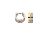 Paar Creolen Firetti "Schmuck Geschenk Titan Ohrschmuck Ohrringe Bicolor", Titanfarben, Gelbgoldfarben, Kristallweiß, Kristallweiß, Ohrringe, Damen, 14,5Mm, Titan, Mit Zirkonia (Synth.)