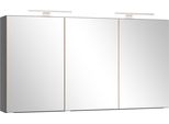 Spiegelschrank Welltime "Trient, 3D-Spiegelschrank 120 Cm, GedäMpfte Scharniere", Onyx, Grau, Wildeiche, B:120Cm H:64Cm T:20Cm, Mdf, SchräNke, Spiegelschrank, Onyx-Grey/Wildeiche, GedäMpfte Scharniere