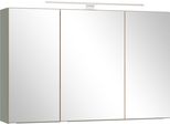 Spiegelschrank Welltime "Trient, 3D-Spiegelschrank 100 Cm, GedäMpfte Scharniere", SchilfgrüN, Wildeiche, B:100Cm H:64Cm T:20Cm, Mdf, SchräNke, Spiegelschrank, SchilfgrüN/Wildeiche, GedäMpfte Scharniere