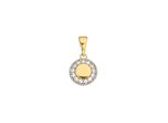 KettenanhäNger Firetti "Schmuck Geschenk Gold 333 Halsschmuck AnhäNger Kreis Bicolor", Gelbgoldfarben, Kristallweiß, Kristallweiß, SchmuckanhäNger, Damen, Gelbgold 333, 0,81 G, KettenanhäNger, Mit Zirkonia (Synth.)