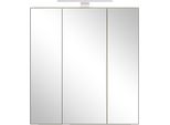 Spiegelschrank Welltime "Trient, 3D-Spiegelschrank 60 Cm, GedäMpfte Scharniere", Weiß (SchilfgrüN, Wildeiche), B:60Cm H:64Cm T:20Cm, Mdf, SchräNke, Spiegelschrank, SchilfgrüN/Wildeiche, GedäMpfte Scharniere