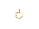 KettenanhäNger Firetti "Schmuck Geschenk Gold 333 Halsschmuck AnhäNger Herz Bicolor", Gold (Gelbgoldfarben, Kristallweiß, Kristallweiß), SchmuckanhäNger, Damen, Gelbgold 333, 0,49 G, KettenanhäNger, Mit Zirkonia (Synth.)