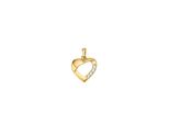 KettenanhäNger Firetti "Schmuck Geschenk Gold 333 Halsschmuck AnhäNger Herz Bicolor", Gold (Gelbgoldfarben, Kristallweiß, Kristallweiß), SchmuckanhäNger, Damen, Gelbgold 333, 0,64 G, KettenanhäNger, Mit Zirkonia (Synth.)