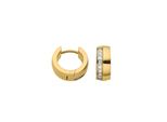 Paar Creolen Firetti "Schmuck Geschenk Titan Ohrschmuck Ohrringe", Gelbgoldfarben, Kristallweiß, Kristallweiß, Ohrringe, Damen, 14,5Mm, Titan, Mit Zirkonia (Synth.)