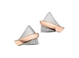 Paar Ohrstecker Firetti "Schmuck Geschenk Silber 925 Ohrschmuck Ohrringe Dreieck Bicolor", Rosa (Silberfarben, RoséGoldfarben, Kristallweiß, Kristallweiß), Ohrringe, Damen, Silber 925 (Sterlingsilber), Mit Zirkonia (Synth.)