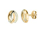 Paar Ohrstecker Firetti "Schmuck Geschenk Gold 333 Ohrschmuck Bicolor", Rosa (Gelbgoldfarben, WeißGoldfarben, Kristallweiß, Kristallweiß), Ohrringe, Damen, Gelbgold 333, Mit Zirkonia (Synth.)