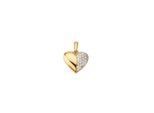 KettenanhäNger Firetti "Schmuck Geschenk Gold 333 Halsschmuck AnhäNger Herz Bicolor", Gold (Gelbgoldfarben, WeißGoldfarben, Kristallweiß, Kristallweiß), SchmuckanhäNger, Damen, Gelbgold 333, 0,67 G, KettenanhäNger, Mit Zirkonia (Synth.)