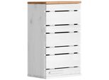 HäNgeschrank Home Affaire "Josie", Weiß (Weiß, Honig), B:30Cm H:50Cm T:20Cm, Massivholz, SchräNke, HäNgeschrank, Breite 30 Cm, Aus Massivholz, Verstellbarer Einlegeboden, Metallgriff