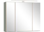 Spiegelschrank Welltime "Trient, 3D-Spiegelschrank 80 Cm, GedäMpfte Scharniere", SchilfgrüN, Wildeiche, B:80Cm H:64Cm T:20Cm, Mdf, SchräNke, Spiegelschrank, SchilfgrüN/Wildeiche, GedäMpfte Scharniere