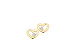 Paar Ohrstecker Firetti "Schmuck Geschenk Gold 333 Ohrschmuck Herzen Bicolor", Gelbgoldfarben, WeißGoldfarben, Kristallweiß, Kristallweiß, Ohrringe, Damen, Gelbgold 333, Mit Zirkonia (Synth.)