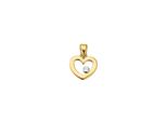 KettenanhäNger Firetti "Schmuck Geschenk Gold 333 Halsschmuck AnhäNger Herz", Gelbgoldfarben, WeißGoldfarben, Kristallweiß, Kristallweiß, SchmuckanhäNger, Damen, Gelbgold 333, 0,59 G, KettenanhäNger, Mit Zirkonia (Synth.)
