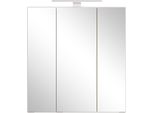 Spiegelschrank Welltime "Trient, 3D-Spiegelschrank 60 Cm, GedäMpfte Scharniere", Weiß (Matt Weiß, Wildeiche), B:60Cm H:64Cm T:20Cm, Mdf, SchräNke, Spiegelschrank, Matt Weiß/Wildeiche, GedäMpfte Scharniere