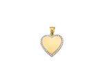 KettenanhäNger Firetti "Schmuck Geschenk Gold 333 Halsschmuck AnhäNger Herz Bicolor", Gelbgoldfarben, Kristallweiß, Kristallweiß, SchmuckanhäNger, Damen, Gelbgold 333, 1,25 G, KettenanhäNger, Mit Zirkonia (Synth.)