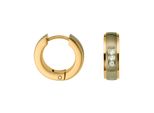 Paar Creolen Firetti "Schmuck Geschenk Titan Ohrschmuck Ohrringe Bicolor", Titanfarben, Gelbgoldfarben, Kristallweiß, Kristallweiß, Ohrringe, Damen, 15,5Mm, Titan, Mit Zirkonia (Synth.)