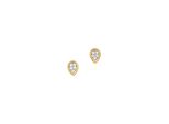 Paar Ohrstecker Firetti "Schmuck Geschenk Gold 333 Ohrschmuck Tropfen Bicolor", Gold (Gelbgoldfarben, WeißGoldfarben, Kristallweiß, Kristallweiß), Ohrringe, Damen, Gelbgold 333, Mit Zirkonia (Synth.)