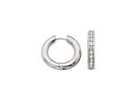 Paar Creolen Firetti "Schmuck Geschenk Titan Ohrschmuck Ohrringe", Titanfarben, Kristallweiß, Kristallweiß, Ohrringe, Damen, 19,5Mm, Titan, Mit Zirkonia (Synth.)