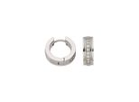 Paar Creolen Firetti "Schmuck Geschenk Titan Ohrschmuck Ohrringe", Silber (Titanfarben, Kristallweiß, Kristallweiß), Ohrringe, Damen, 14,5Mm, Titan, Mit Zirkonia (Synth.)