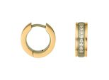 Paar Creolen Firetti "Schmuck Geschenk Titan Ohrschmuck Ohrringe", Gold (Titanfarben, Gelbgoldfarben, Kristallweiß, Kristallweiß), Ohrringe, Damen, 15Mm, Titan, Mit Zirkonia (Synth.)