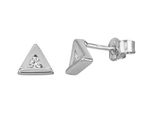 Paar Ohrstecker Firetti "Schmuck Geschenk Silber 925 Ohrschmuck Ohrringe Dreieck", Silberfarben, Kristallweiß, Kristallweiß, Ohrringe, Damen, Silber 925 (Sterlingsilber), Mit Zirkonia (Synth.)