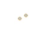 Paar Ohrstecker Firetti "Schmuck Geschenk Gold 333 Ohrschmuck Quadrat Bicolor", Gelbgoldfarben, WeißGoldfarben, Kristallweiß, Kristallweiß, Ohrringe, Damen, Gelbgold 333, Mit Zirkonia (Synth.)