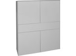 Highboard MÄUsbacher "Imola", Grau (Kreidegrau Matt Lack, Glas Kreidegrau Glanz), B:121Cm H:145Cm, Sideboards, Highboard, MäUsbacher Highboard, Breite 121 Cm, Mit Glasfront Und Glasoberplatte